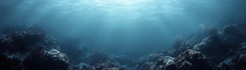 Obraz premium Underwater Scene, Sunlight, Coral Reef, Ocean Floor, Nature, Stock Photo