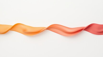 A flowing ribbon in shades of orange and red, elegantly twisting against a light background, creating a sense of movement and softness.