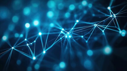 Abstract network visualization of interconnected data points.