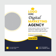 Obraz premium Digital marketing agency and corporate social media post template