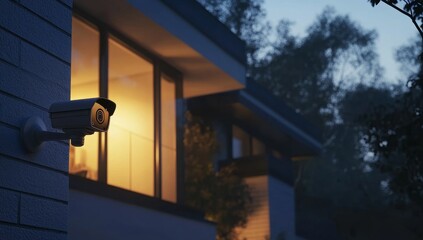 Home security camera at night