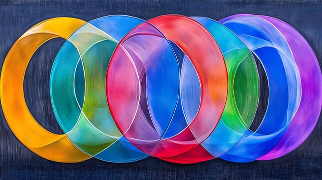 A Vibrant Overture of Interlocking Rings Creates a Colorful Symphony