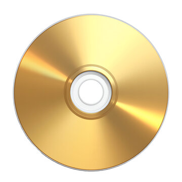 Gold CD, white isolate background
