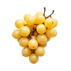 Yellow grapes, white isolate background