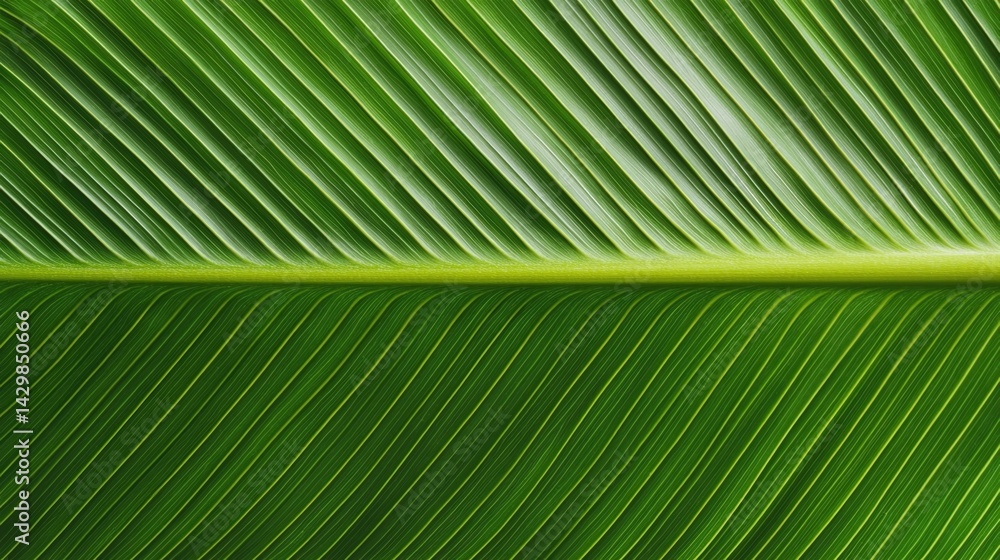 Poster a close-up view of a vibrant green leaf showcasing intricate vein patterns and textures, highlightin