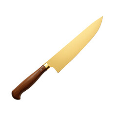 Obraz premium Knife with gold blade, white isolate background