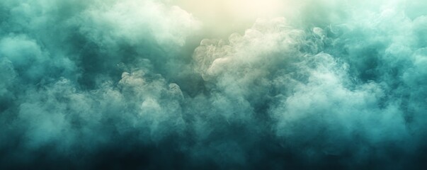 Obraz premium Dramatic Teal Smoke Clouds Background