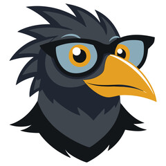 Bird head with glass