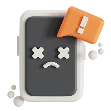 Phone Error state 3D Illustration