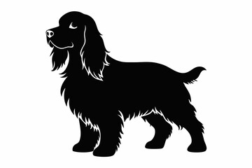 cocker spaniel sihouette black vector
