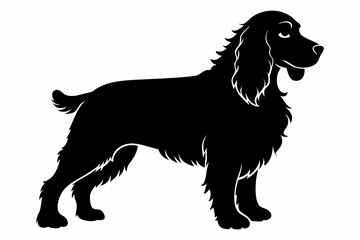 cocker spaniel sihouette black vector