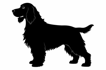 cocker spaniel sihouette black vector