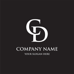 creative simple logo design initial CD