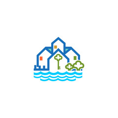 Modern Residential Home Logo &ndash; Real Estate, Property, House Line Icon Design