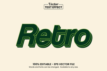 Retro vintage text effect, Editable text effect