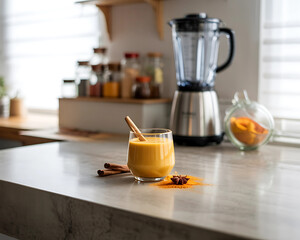 orange juice in the kitchen