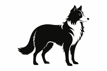border collie sihouette black vector