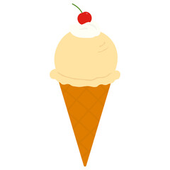 バニラアイスクリームのイラスト