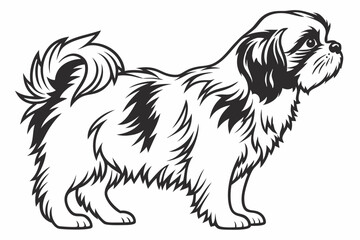 shih tzu sihouette black vector