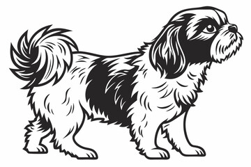 shih tzu sihouette black vector