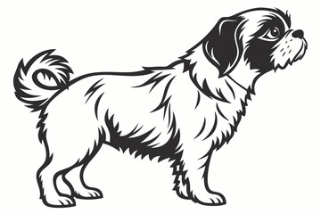 shih tzu sihouette black vector