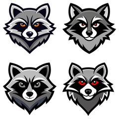 Obraz premium Raccoon head mascot logo design vector