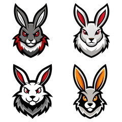 Fototapeta premium Rabbit head mascot logo design vector