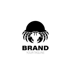 Hermit Crab Logo. Hermit Crab Logo Design. Hermit Crab Brand. Hermit Crab Logo Vector Design Isolated on White Background