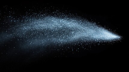 Light blue spray dispersing in a wide, diagonal stream.