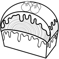 Timbering croissant blueberry sweet cream flavor illustration of background