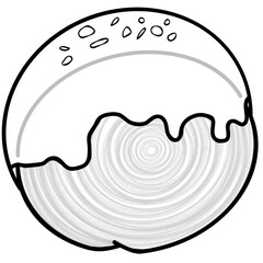 Timbering croissant sweet cream illustration of background