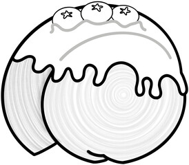 Timbering croissant blueberry cream illustration of background 
