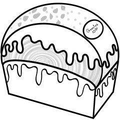 Timbering croissant bakery greentea flavor illustration of background 