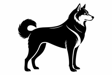 siberian husky sihouette black vector