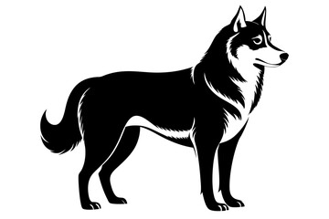 siberian husky sihouette black vector