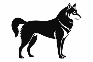 siberian husky sihouette black vector