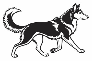 siberian husky sihouette black vector