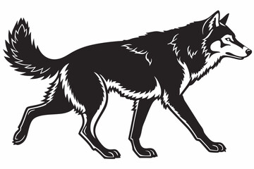 siberian husky sihouette black vector