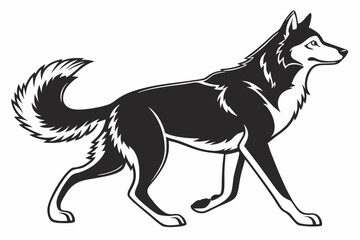 siberian husky sihouette black vector