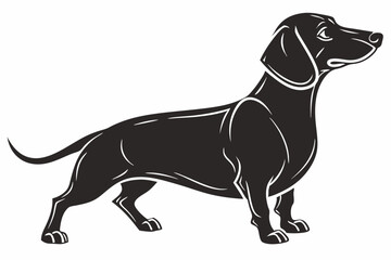 dachshund sihouette black vector