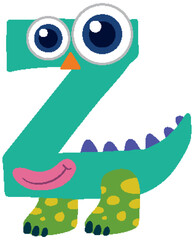 Playful Monster Alphabet Letter Z Illustration
