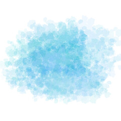 Watercolor splash, snowflake on white background