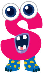 Playful Monster Alphabet Letter S Illustration