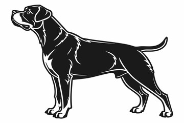 rottweiler sihouette black vector
