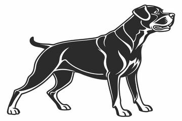 rottweiler sihouette black vector