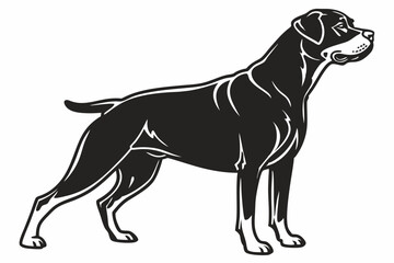rottweiler sihouette black vector