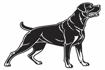 rottweiler sihouette black vector