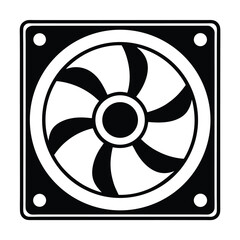 Square silhouette of a cooling fan vector Art & Illustration