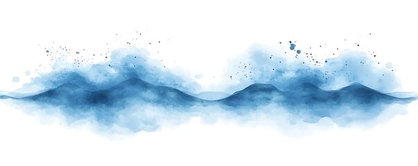 Fototapeta premium Watercolor Mountains Misty Landscape