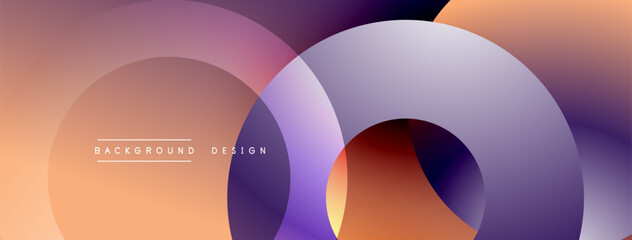 Abstract circles overlap creating gradient effect. Warm tones dominate composition, suggesting modern design aesthetic.